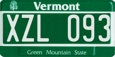 VT license plate XZL093