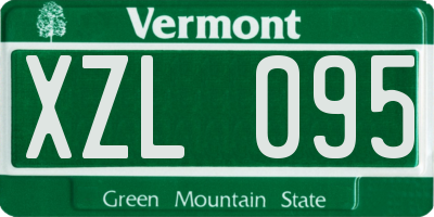 VT license plate XZL095