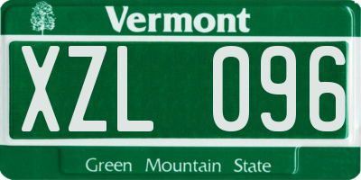 VT license plate XZL096