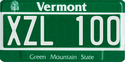 VT license plate XZL100