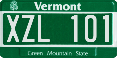 VT license plate XZL101