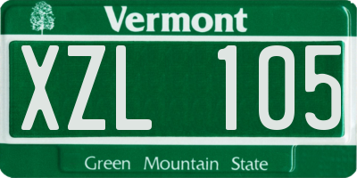 VT license plate XZL105