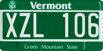 VT license plate XZL106