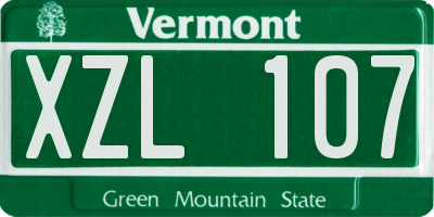 VT license plate XZL107