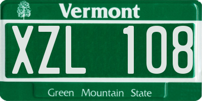 VT license plate XZL108