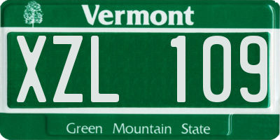 VT license plate XZL109