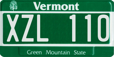 VT license plate XZL110