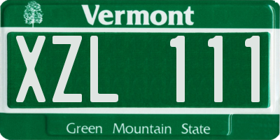 VT license plate XZL111