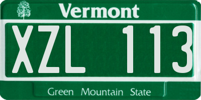 VT license plate XZL113