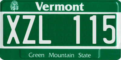 VT license plate XZL115