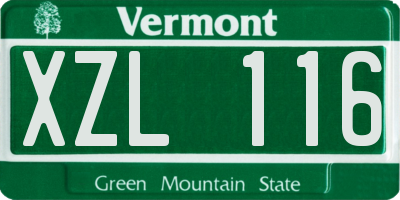 VT license plate XZL116