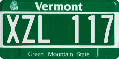 VT license plate XZL117