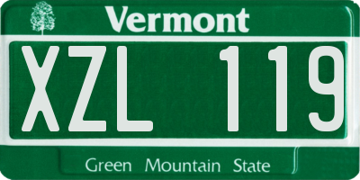 VT license plate XZL119