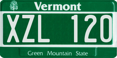 VT license plate XZL120