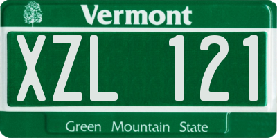 VT license plate XZL121