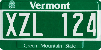 VT license plate XZL124