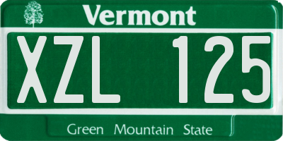 VT license plate XZL125