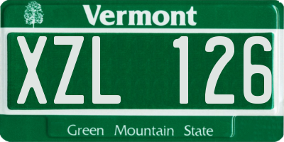 VT license plate XZL126