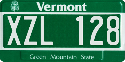 VT license plate XZL128