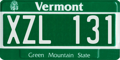 VT license plate XZL131