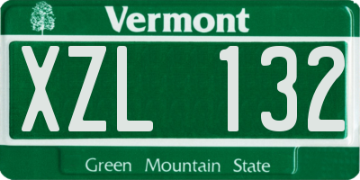 VT license plate XZL132