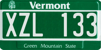 VT license plate XZL133