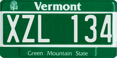 VT license plate XZL134