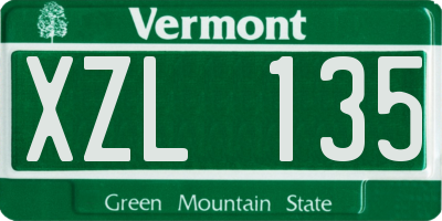 VT license plate XZL135