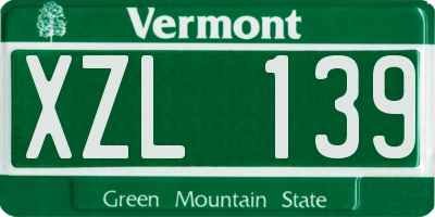 VT license plate XZL139