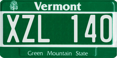 VT license plate XZL140