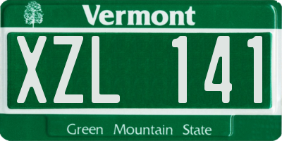 VT license plate XZL141