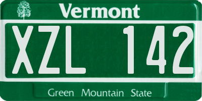 VT license plate XZL142