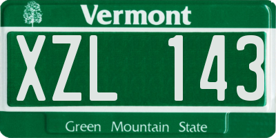 VT license plate XZL143