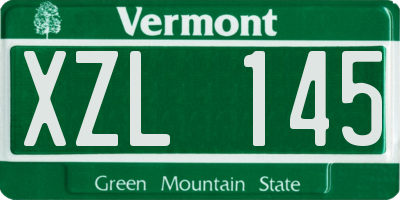 VT license plate XZL145
