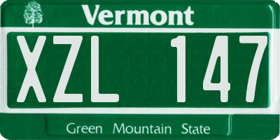 VT license plate XZL147