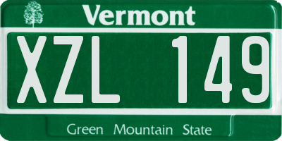 VT license plate XZL149