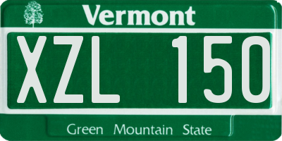 VT license plate XZL150