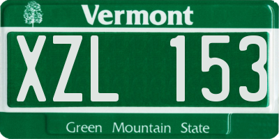 VT license plate XZL153