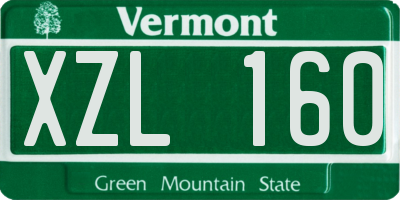 VT license plate XZL160