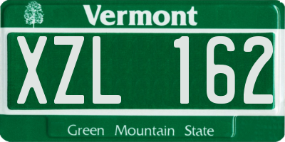 VT license plate XZL162