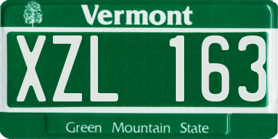 VT license plate XZL163