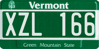 VT license plate XZL166