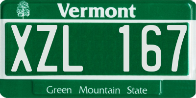 VT license plate XZL167