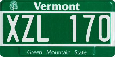 VT license plate XZL170