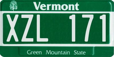 VT license plate XZL171