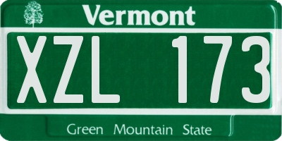 VT license plate XZL173