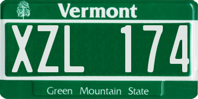 VT license plate XZL174
