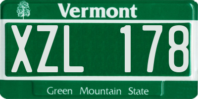 VT license plate XZL178