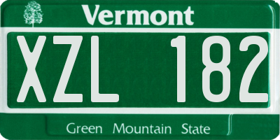 VT license plate XZL182