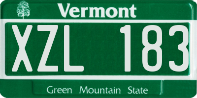VT license plate XZL183